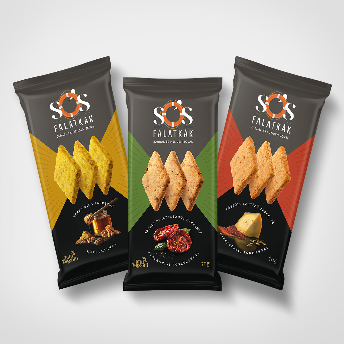 Sós Falatkák zabkeksz családi kiszerelés, vegyes válogatás (10db x 70g)