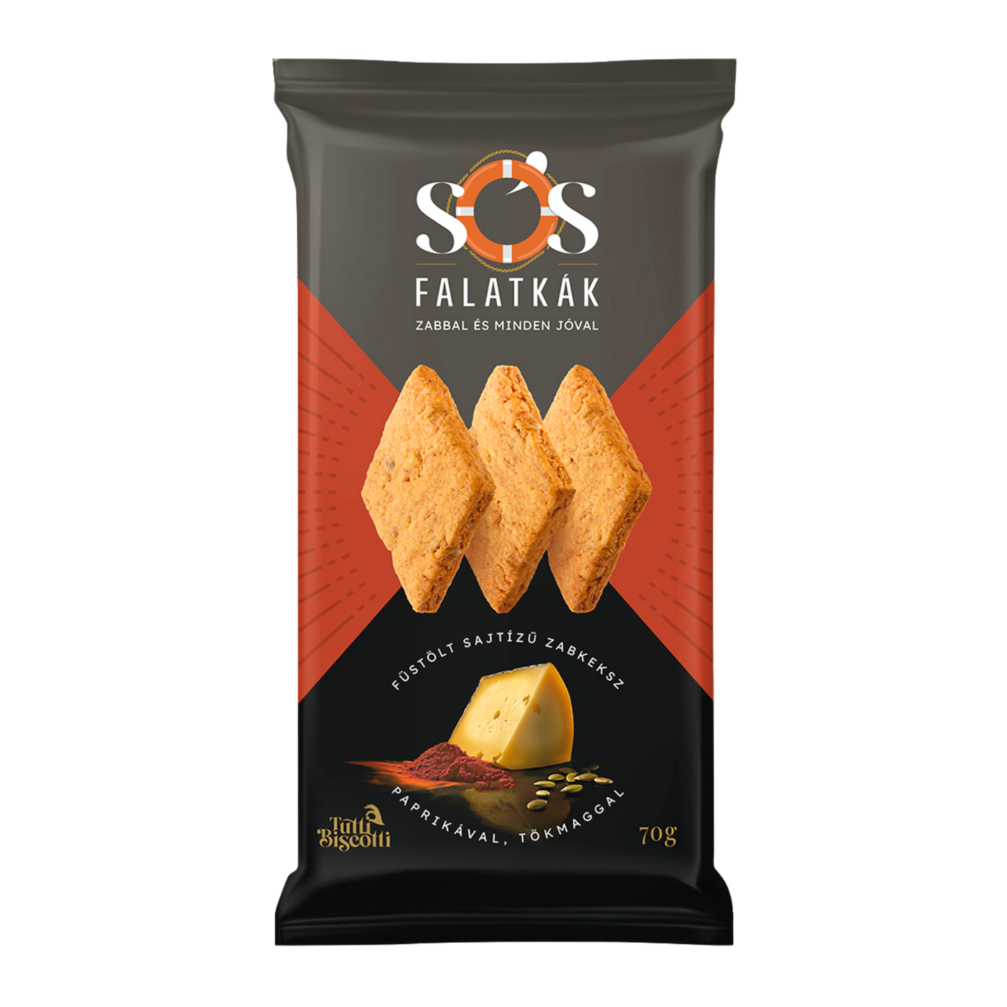 Sós Falatkák zabkeksz, füstölt sajtos (10db x 70g)