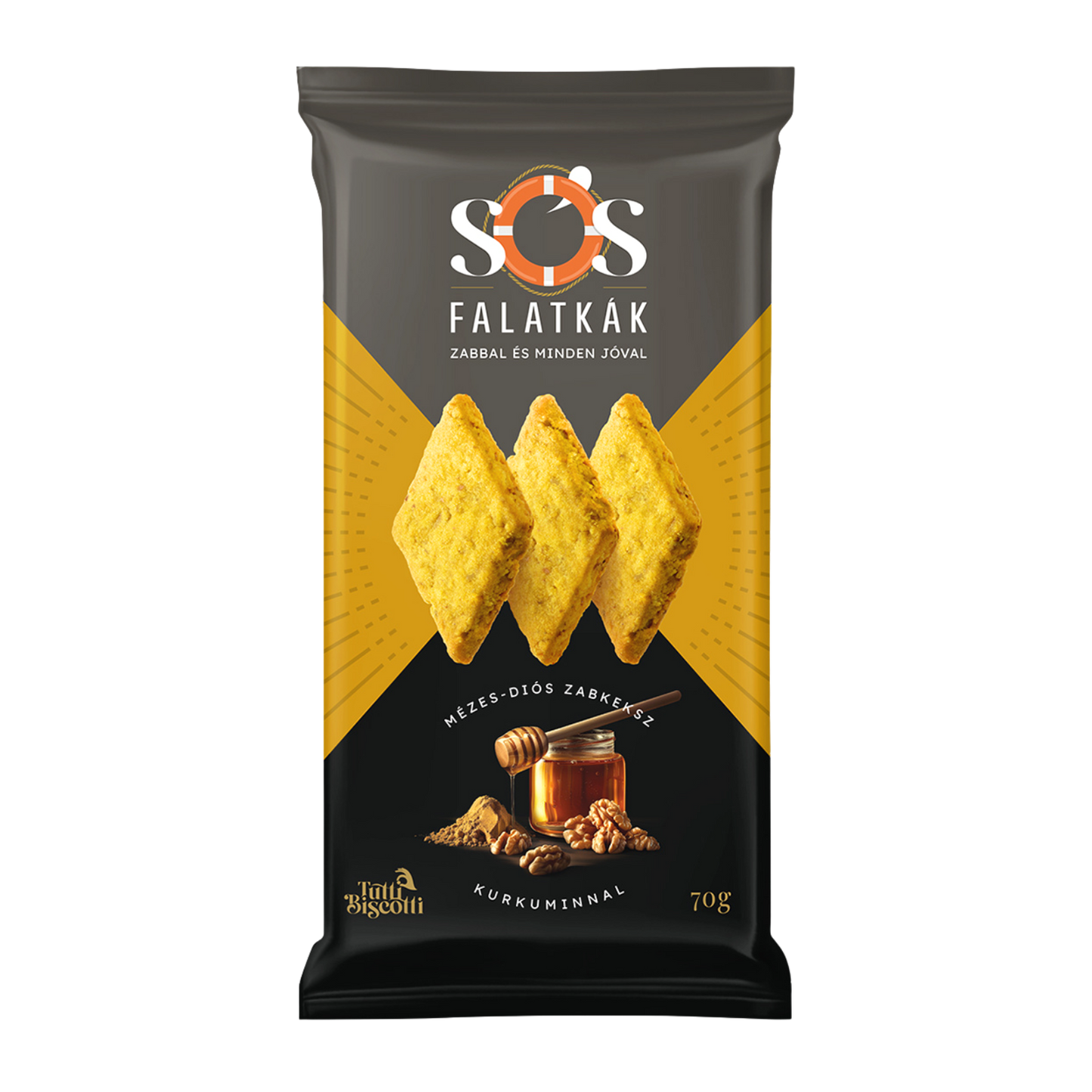 Sós Falatkák zabkeksz mézes-diós zabkeksz (10db x 70g)
