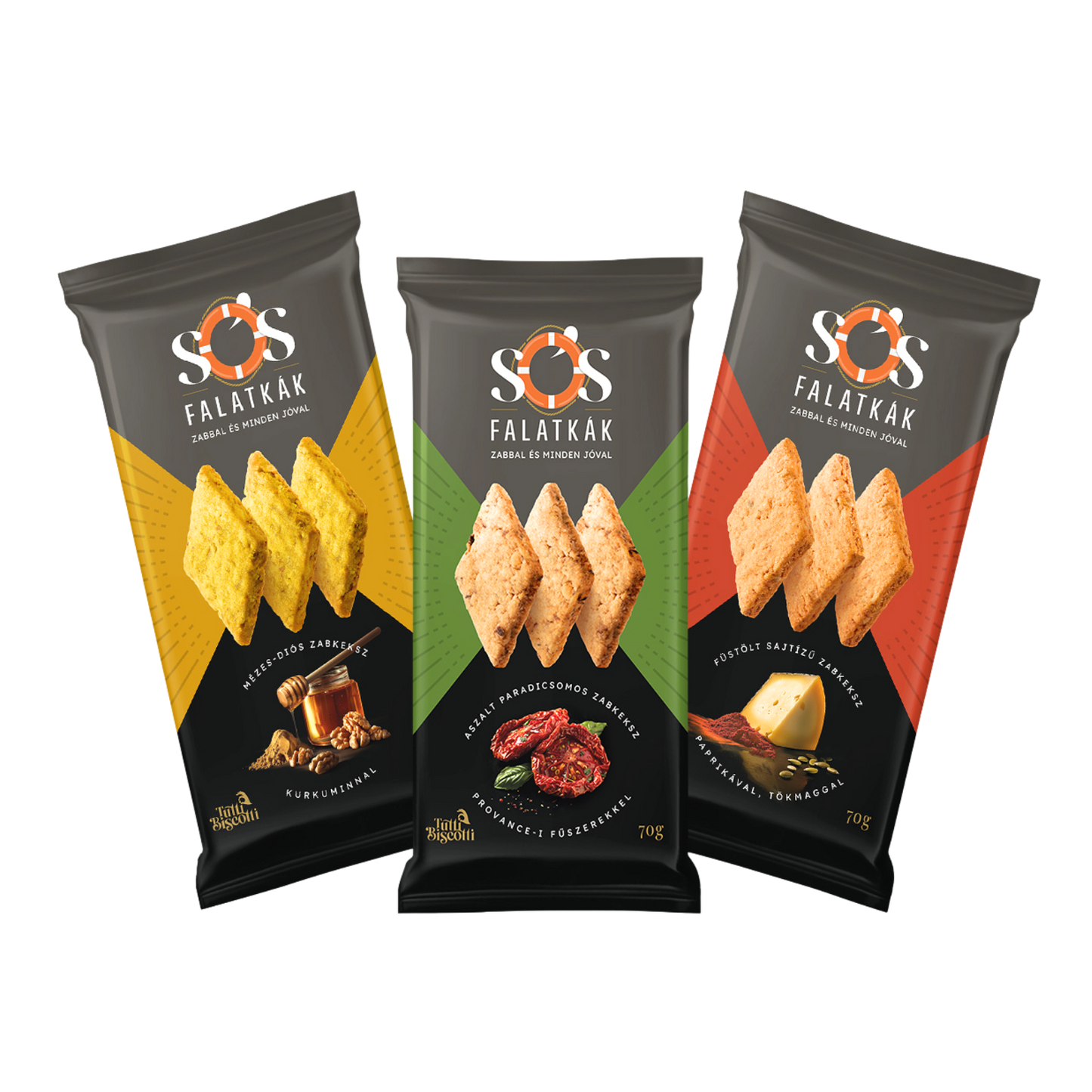 Sós Falatkák zabkeksz családi kiszerelés, vegyes válogatás (10db x 70g)