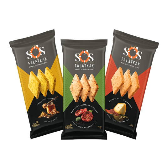 Sós Falatkák zabkeksz családi kiszerelés, vegyes válogatás (10db x 70g)